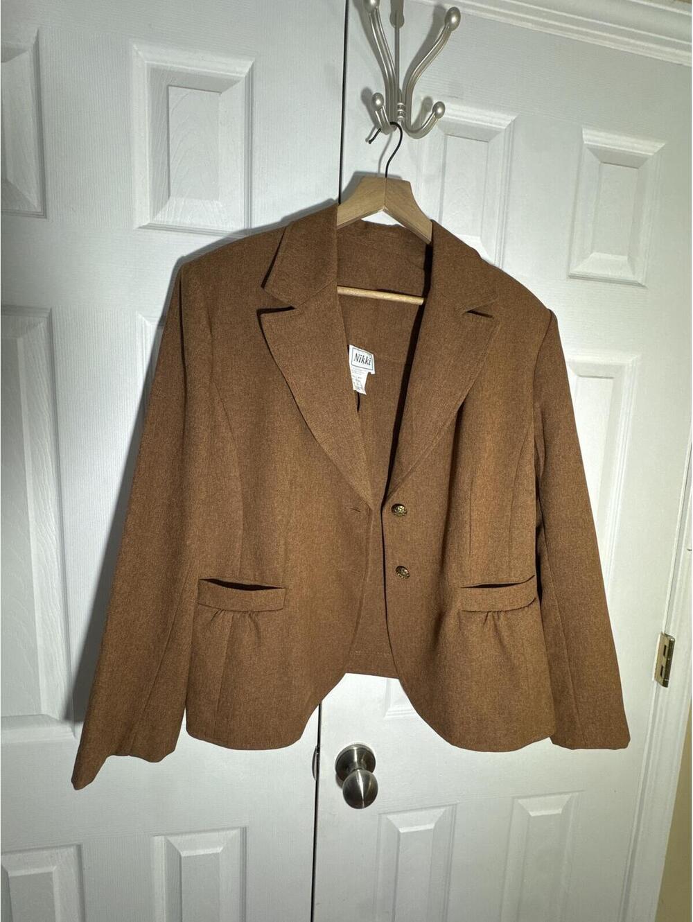 Nikki Brown Tailored Blazer Jacket Size 16